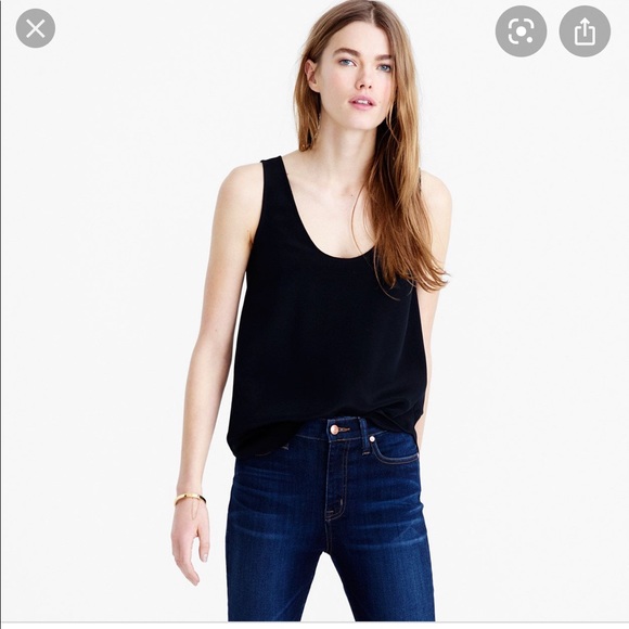 J. Crew Tops - J Crew Black Silk Tank Top 8